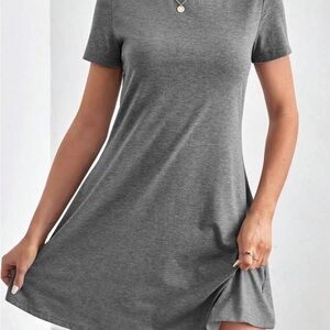 NWT Classic Gray Women's Tee Shirt Dress Swing Dress - Medium